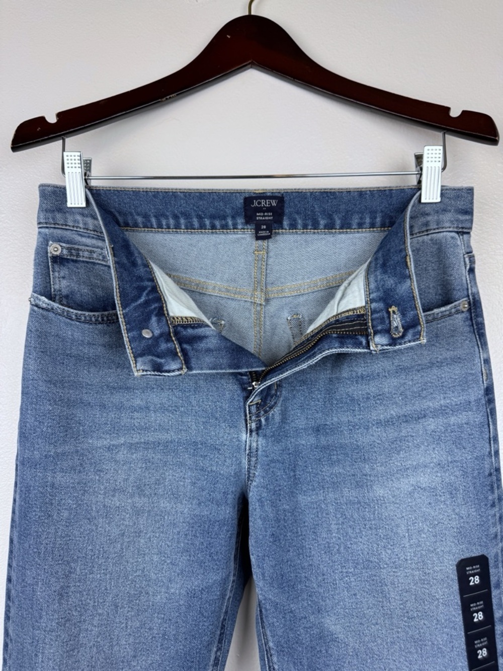 J. Crew Mid-Rise Straight Leg Jeans All Day Stretch Size 28 NWOT - Picture 7 of 9